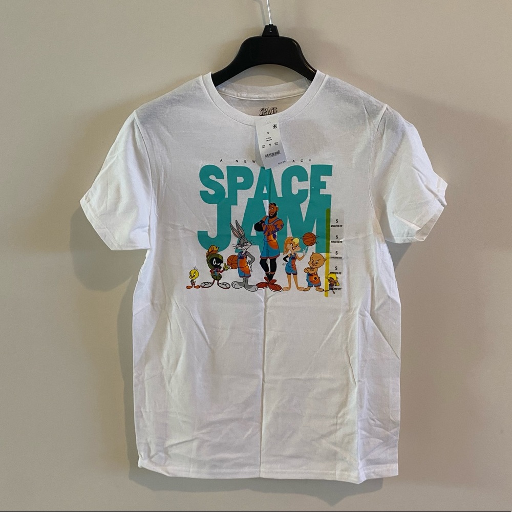 Space Jam ‘Toon Characters White Short Sleeve Tee Shirt! New with Tags! Sz Small